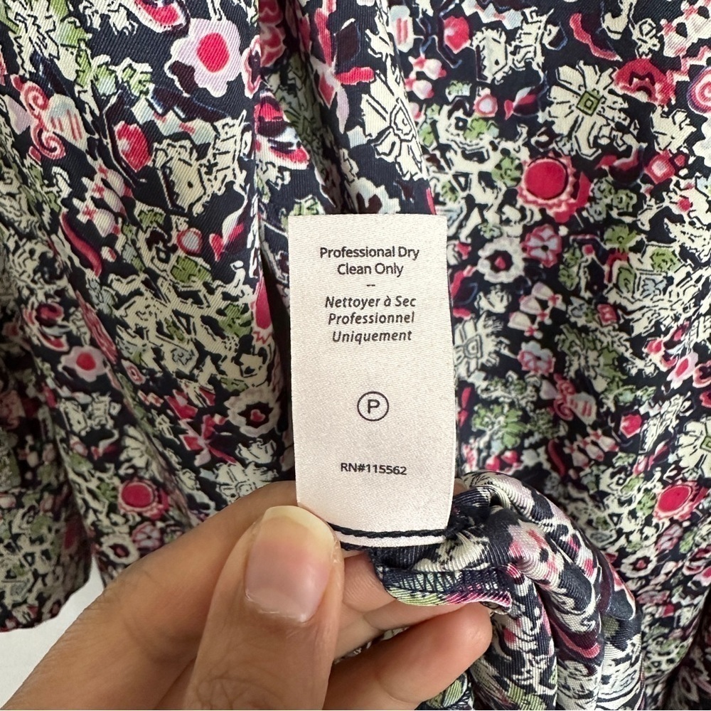 NWT Cinq A Sept Anthropologie Floral Print Layered Dress Tie Up Shacket sz 2 - Picture 16 of 16